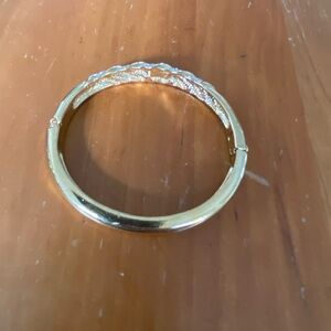 Vintage Gold Plated Crystal Bangle Bracelet